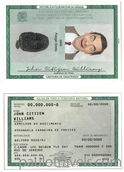 Brazil ID card template in PSD format, fully editable, 2010-present