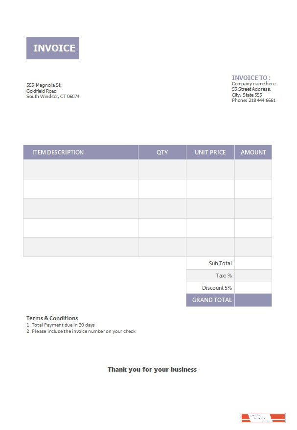 Basic Invoice Template PSD template