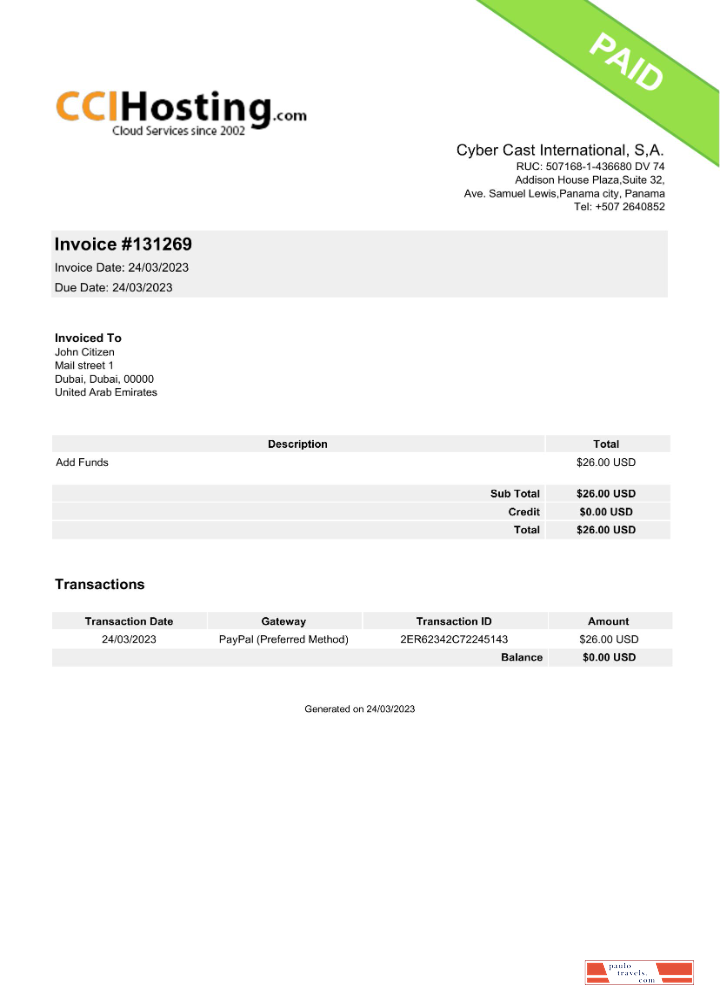 Cast Invoice Example UAE Cyber Cast International invoice Word and PDF template PSD template