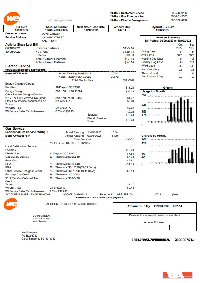 Washington Dc Utility Bill Example.pdf USA We utility bill template in Word and PDF format
